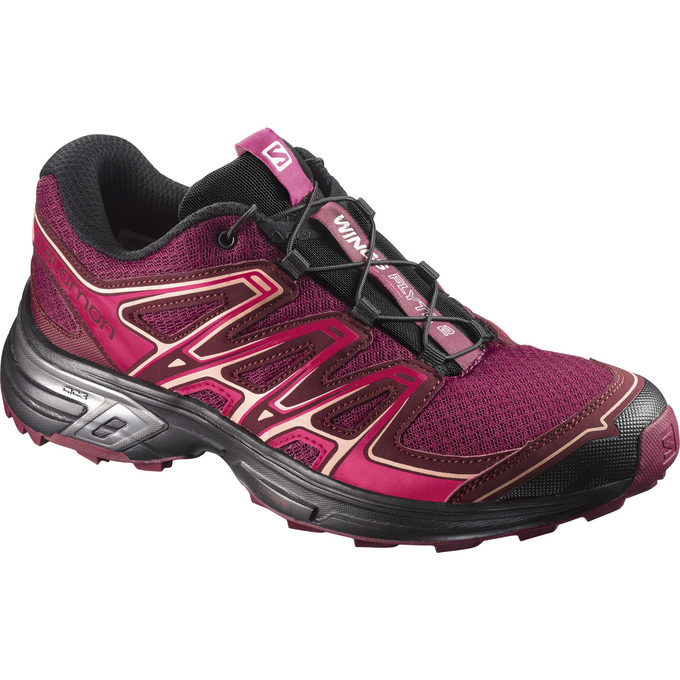 Salomon Israel WINGS FLYTE 2 W - Womens Trail Running Shoes - Dark Pink (QARO-05823)